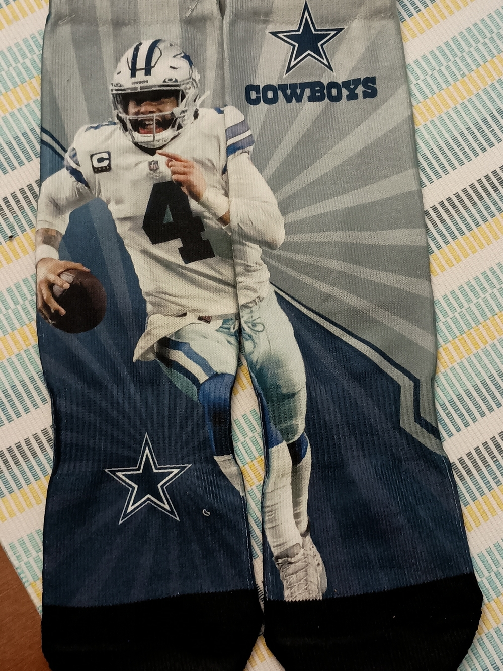 NFL Dallas Cowboys Youth Crew Socks - Blue/Gray/Black